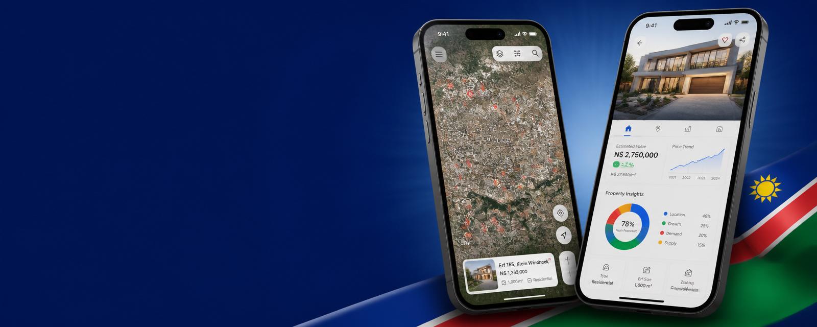 Realestate-Namibia mobile app preview